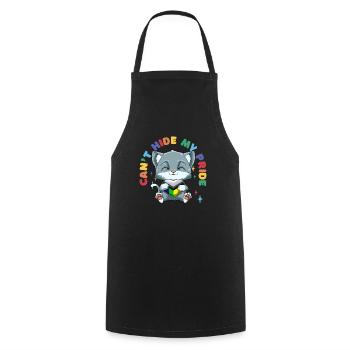 LGBTQ Katze Progressiv Stolz Herz - Kochschürze - Schwarz - Vorne - AI Model Male 185 dark (185cm)