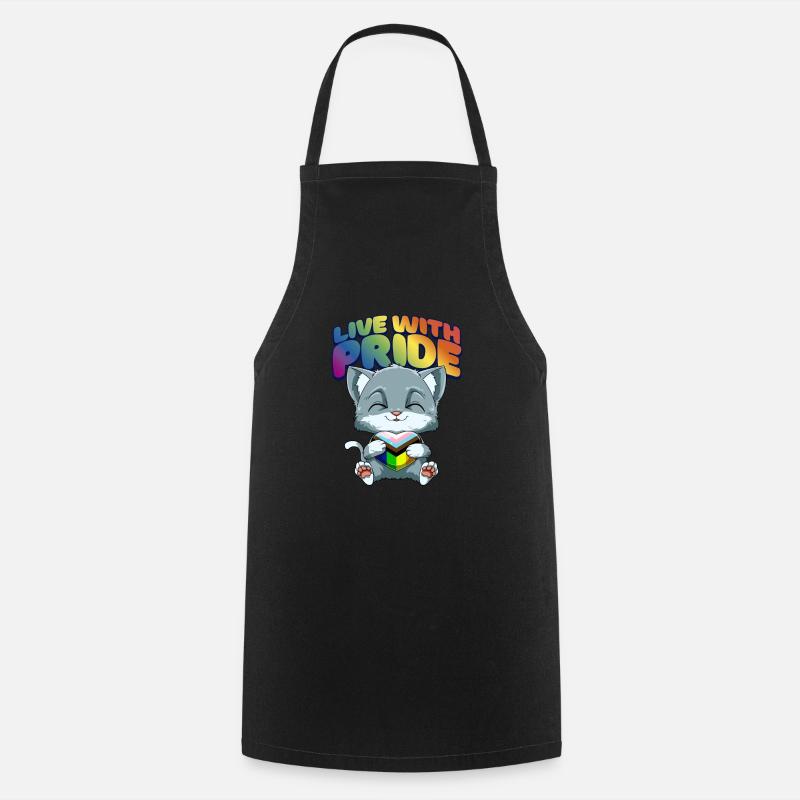 LGBTQ Cat Progressiv Pride - Transgender - Kochschürze - Schwarz