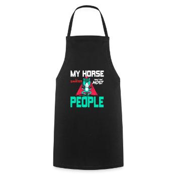 My Horse Is Smarter Than The Most People Funny - Cooking Apron - black - Front - AI Model Male 185 dark (185cm)