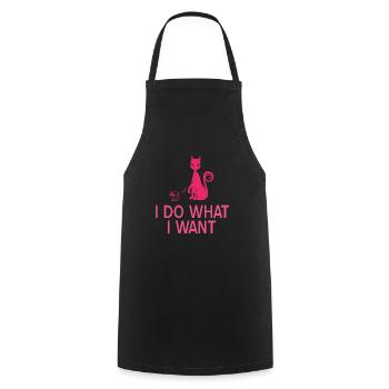 Funny Cat I Do What I Want Awesome T-Shirt - Kochschürze - Schwarz - Vorne - AI Model Male 185 dark (185cm)