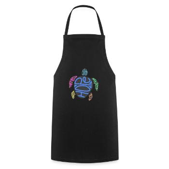 Impressionnant Save The Turtles Design T-Shirt rétro - Tablier de cuisine - noir - Devant - AI Model Male 185 dark (185cm)