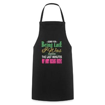 Sorry for the delay - Cooking Apron - black - Front - AI Model Male 185 dark (185cm)