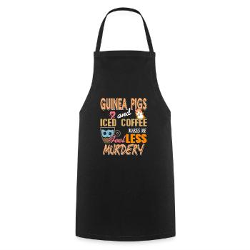 Cochons d’Inde et café glacé Super Drôle T-Shirt - Tablier de cuisine - noir - Devant - AI Model Male 185 dark (185cm)