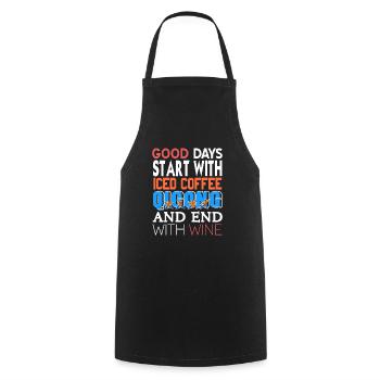 Good Days Start With Ice Coffee Qigong Awesome - Kochschürze - Schwarz - Vorne - AI Model Male 185 dark (185cm)