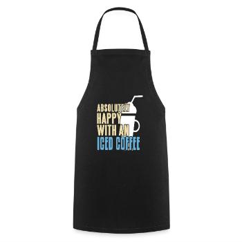 Absolutely Happy With An Iced Coffee Awesome - Kochschürze - Schwarz - Vorne - AI Model Male 185 dark (185cm)
