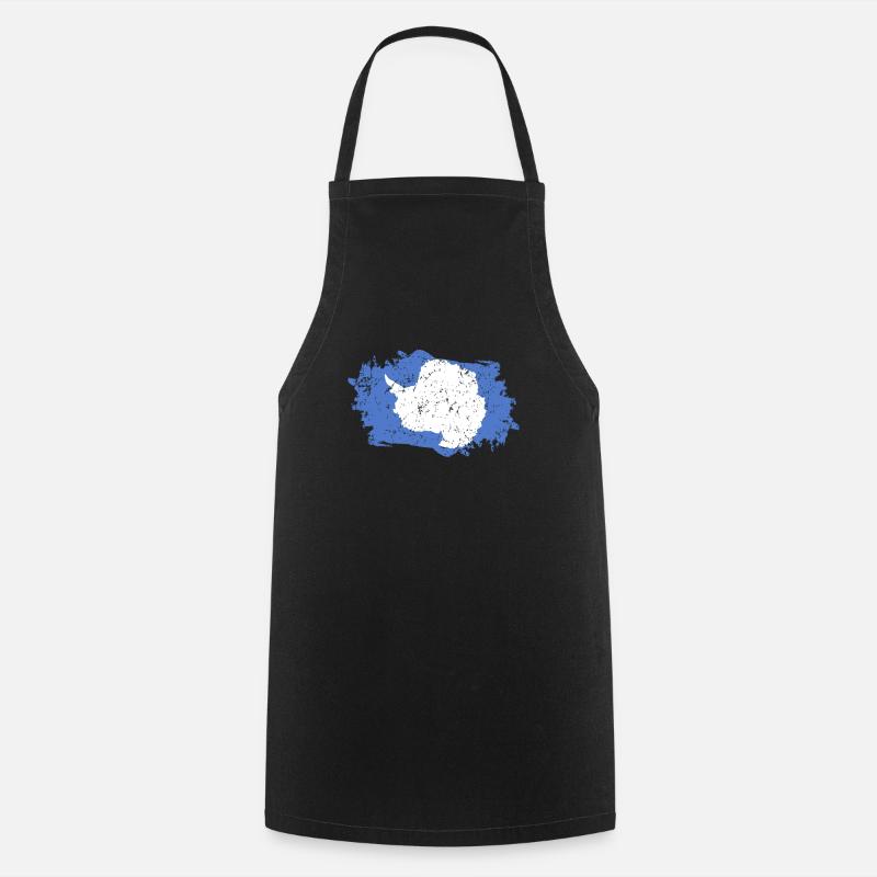 Antarctica Flag Grunge Antarctic Flag - Cooking Apron - black