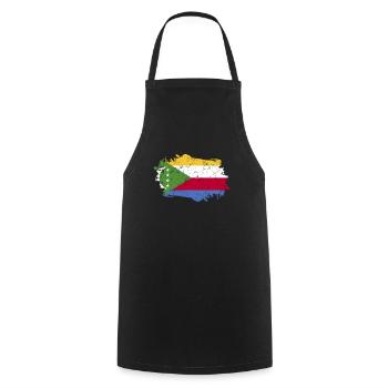 Comoros Flag Grunge Comoros Flag - Cooking Apron - black - Front - AI Model Male 185 dark (185cm)