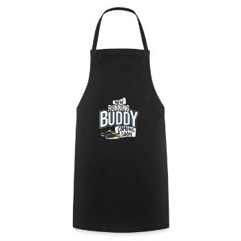 New Running Buddy Coming Soon Baby Pregnancy - Cooking Apron - black - Front - AI Model Male 185 dark (185cm)