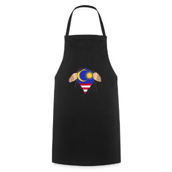 Malaisie - Tablier de cuisine - noir - Devant - AI Model Male 185 dark (185cm)
