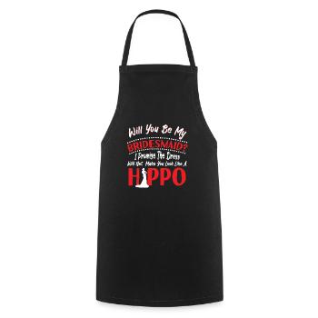 Will You Be My Bridesmaid Hippo Dress - Cooking Apron - black - Front - AI Model Male 185 dark (185cm)