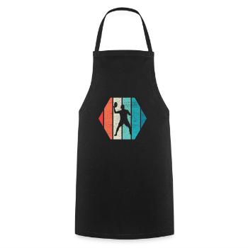 Retro Ultimate Frisbee Flying Disc Sport - Cooking Apron - black - Front - AI Model Male 185 dark (185cm)