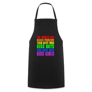 Le monde a de plus gros problèmes que les personnes LGBTQ+ - Tablier de cuisine - noir - Devant - AI Model Male 185 dark (185cm)