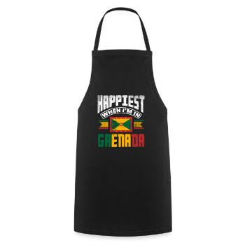 Grenade Grenade Grenadian Drapeau Grenadien le plus heureux quand je suis - Tablier de cuisine - noir - Devant - AI Model Male 185 dark (185cm)