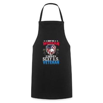 American Veterans America USA Fight - Cooking Apron - black - Front - AI Model Male 185 dark (185cm)