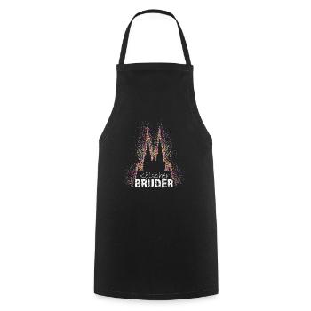 Kölscher Bruder Kölner Dom Konfetti Kostümersatz - Kochschürze - Schwarz - Vorne - AI Model Male 185 dark (185cm)