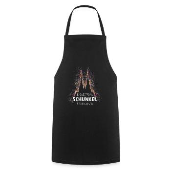 Kölner Dom Konfetti Kostümersatz Jeck Karneval - Kochschürze - Schwarz - Vorne - AI Model Male 185 dark (185cm)
