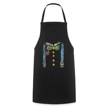 Costume Remplacement Carnaval Clown Clique Carnaval Jeck - Tablier de cuisine - noir - Devant - AI Model Male 185 dark (185cm)