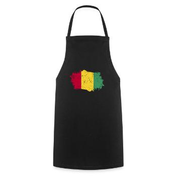 Drapeau de guinée Grunge Drapeau de Guinée - Tablier de cuisine - noir - Devant - AI Model Male 185 dark (185cm)