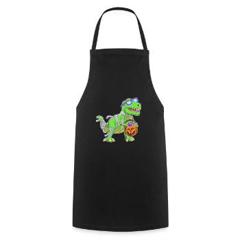 Dinosaur Halloween Mummy - Cooking Apron - black - Front - AI Model Male 185 dark (185cm)