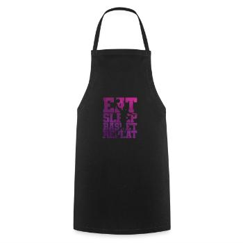 Eat Sleep Basketball Repeat Ballsport USA - Cooking Apron - black - Front - AI Model Male 185 dark (185cm)