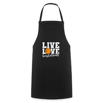 Live Love Basketball Ball Sports Amérique États-Unis - Tablier de cuisine - noir - Devant - AI Model Male 185 dark (185cm)