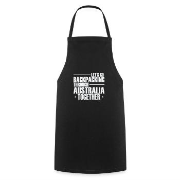 Let's go Backpacking through Australia together - Cooking Apron - black - Front - AI Model Male 185 dark (185cm)