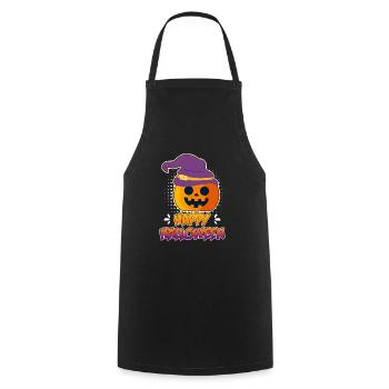 Halloween Citrouille Joyeux Halloween - Tablier de cuisine - noir - Devant - AI Model Male 185 dark (185cm)