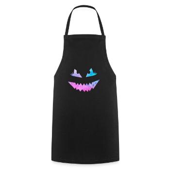 Grusel Maske Halloween - Kochschürze - Schwarz - Vorne - AI Model Male 185 dark (185cm)