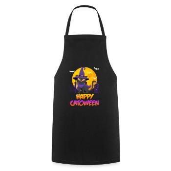 Catoween Happy Cats Halloween - Tablier de cuisine - noir - Devant - AI Model Male 185 dark (185cm)