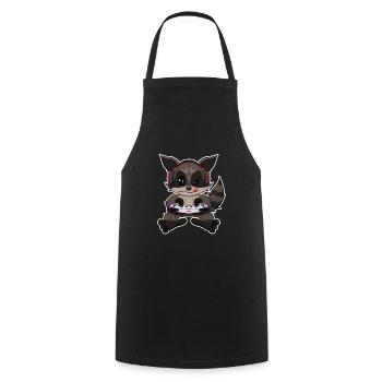 Racoon With Gaming Controller I Funny Gaming I - Kochschürze - Schwarz - Vorne - AI Model Male 185 dark (185cm)