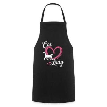Chats Lady Cats Mama Cats Cadeau Miaou - Tablier de cuisine - noir - Devant - AI Model Male 185 dark (185cm)