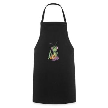 Gottesanbeterin I Fangschrecke Mantis Insekt Motiv - Kochschürze - Schwarz - Vorne - AI Model Male 185 dark (185cm)