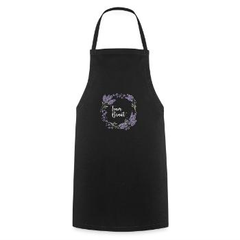 Lavendel I Team Braut Blumenkranz Hochzeit Boho - Kochschürze - Schwarz - Vorne - AI Model Male 185 dark (185cm)