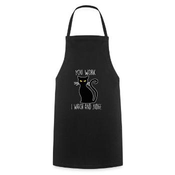 Propriétaire de chat Cadeau Mignon Lazy Cat Outfit - Tablier de cuisine - noir - Devant - AI Model Male 185 dark (185cm)