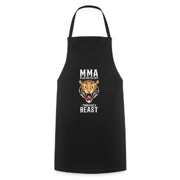 MMA Tiger - Cage Fighter Freies Kämpfen - Kochschürze - Schwarz - Vorne - AI Model Male 185 dark (185cm)