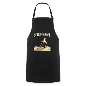 Retro Sandboard Sanboarder Boardsport Sandboarding - Cooking Apron - black - Front - AI Model Male 185 dark (185cm)