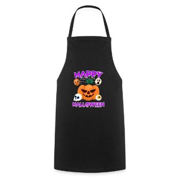 Fröhliches gruseliges Halloween - Kochschürze - Schwarz - Vorne - AI Model Male 185 dark (185cm)