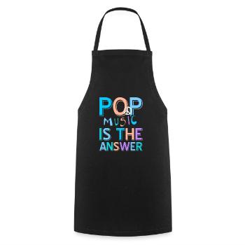 Pop Music Is The Answer Awesome Retro T-Shirt - Kochschürze - Schwarz - Vorne - AI Model Male 185 dark (185cm)