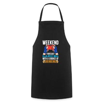 Joueur de jeu battement de coeur pari jouer joueur - Tablier de cuisine - noir - Devant - AI Model Male 185 dark (185cm)