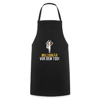 Millionnaire avant la mort ! - Tablier de cuisine - noir - Devant - AI Model Male 185 dark (185cm)