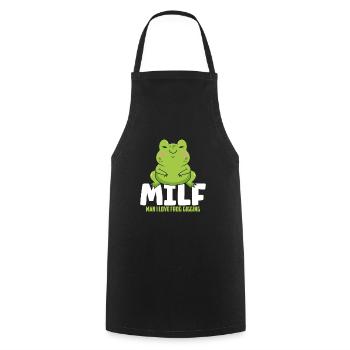 Homme J’aime Frog Gigging Frog Catcher - Tablier de cuisine - noir - Devant - AI Model Male 185 dark (185cm)