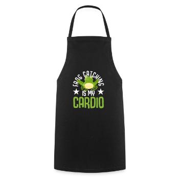 La chasse aux grenouilles est mon chasseur de grenouilles cardio - Tablier de cuisine - noir - Devant - AI Model Male 185 dark (185cm)