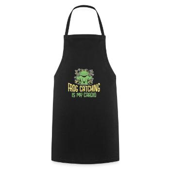 La chasse aux grenouilles est mon chasseur de grenouilles cardio - Tablier de cuisine - noir - Devant - AI Model Male 185 dark (185cm)