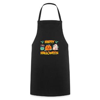 Happy Halloween - Kochschürze - Schwarz - Vorne - AI Model Male 185 dark (185cm)