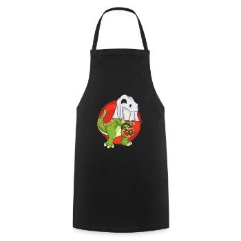 Dinosaur Halloween Ghost - Cooking Apron - black - Front - AI Model Male 185 dark (185cm)