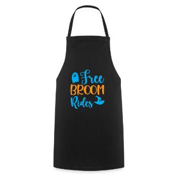Free broom rides - halloween humor - Cooking Apron - black - Front - AI Model Male 185 dark (185cm)
