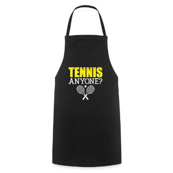 Dicton du joueur de tennis - Tennis n’importe qui - Tablier de cuisine - noir - Devant - AI Model Male 185 dark (185cm)