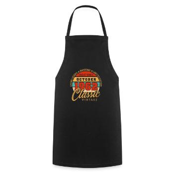 Retro 60 Jahre Oktober 1962 Geburtstag Vintage - Kochschürze - Schwarz - Vorne - AI Model Male 185 dark (185cm)