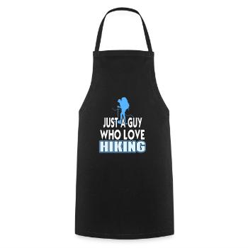 Just A Guy Who Love HIKING Awesome Retro Design - Cooking Apron - black - Front - AI Model Male 185 dark (185cm)