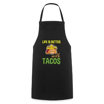 La vie est meilleure avec les tacos - Tablier de cuisine - noir - Devant - AI Model Male 185 dark (185cm)
